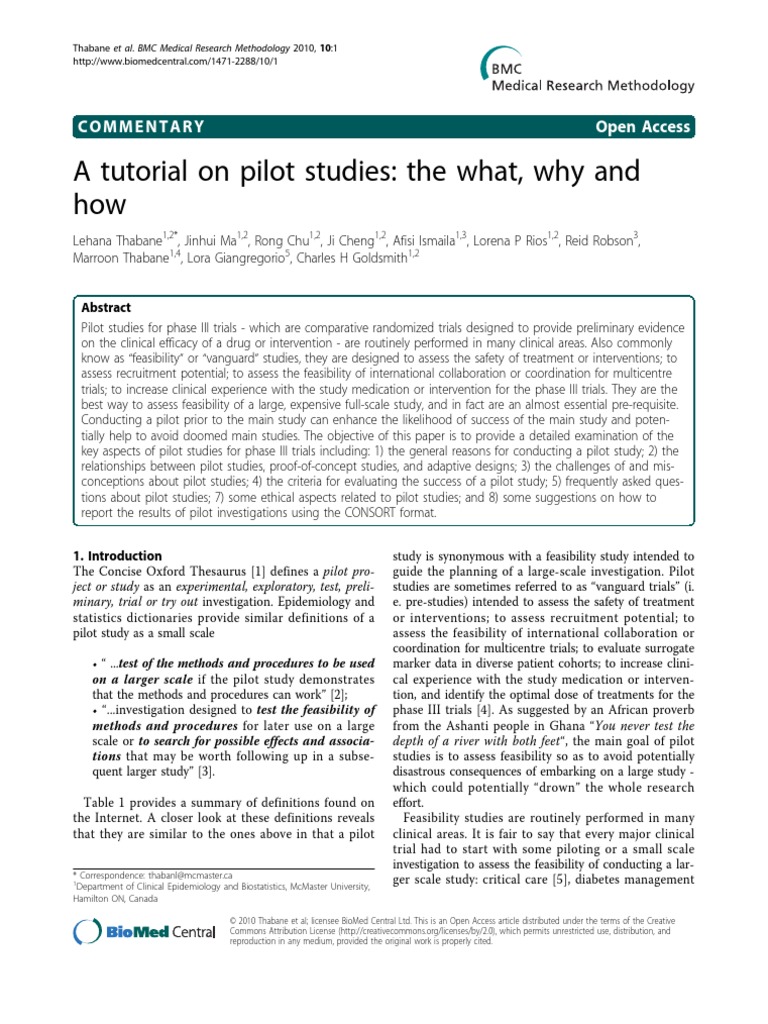 Pilot Study What Why How PDF | PDF | Clinical Trial | Sample Size ...