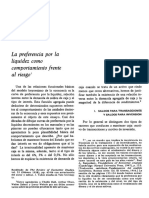 La Preferencia Por La Liquidez Como Comportamiento Frente Al Riesgo. Tobin