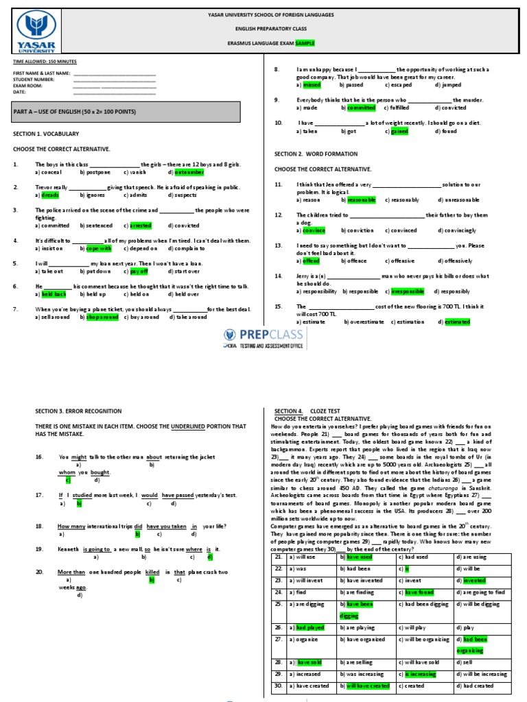 Erasmus Language Exam Sample | PDF | Major Depressive Disorder ...