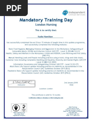 Kadio Hamilton Trg Jan 18 Pdf Certificate By Pulse Pdf Health Care Medicine