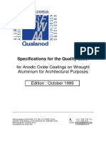 Anodic Oxide Coatings On Wrought Al Alloys For Archit. Purposes (QUALANOD, Oct.1999)