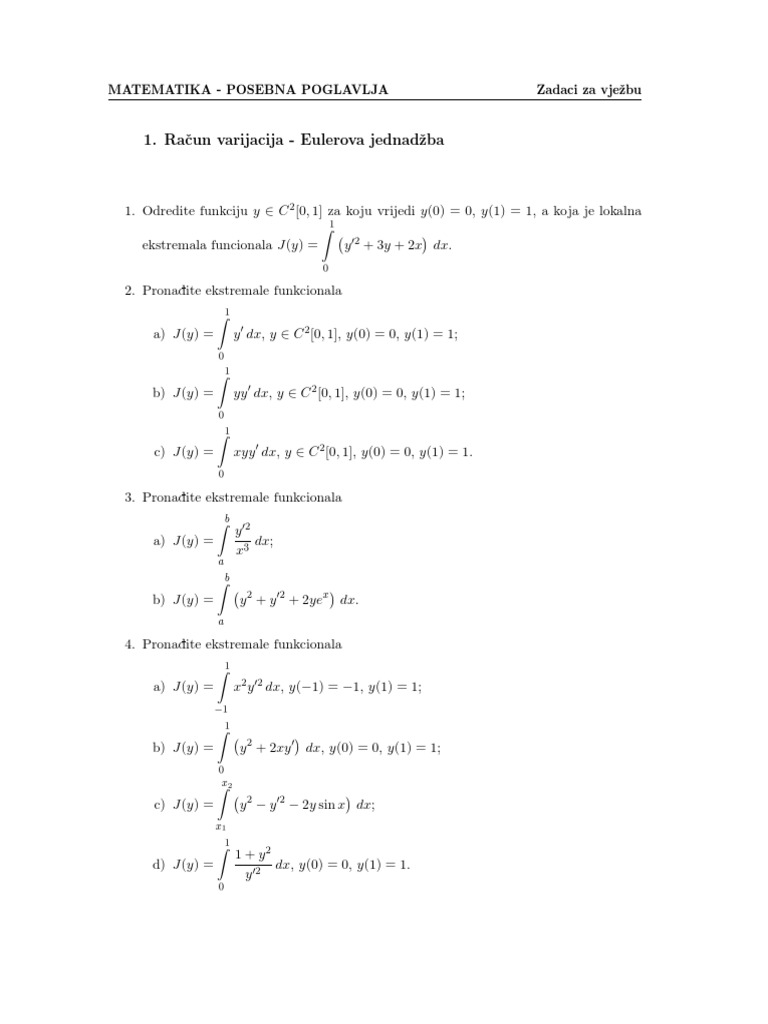 Vjezbe 2-Racun Varijacija-1 PDF | PDF