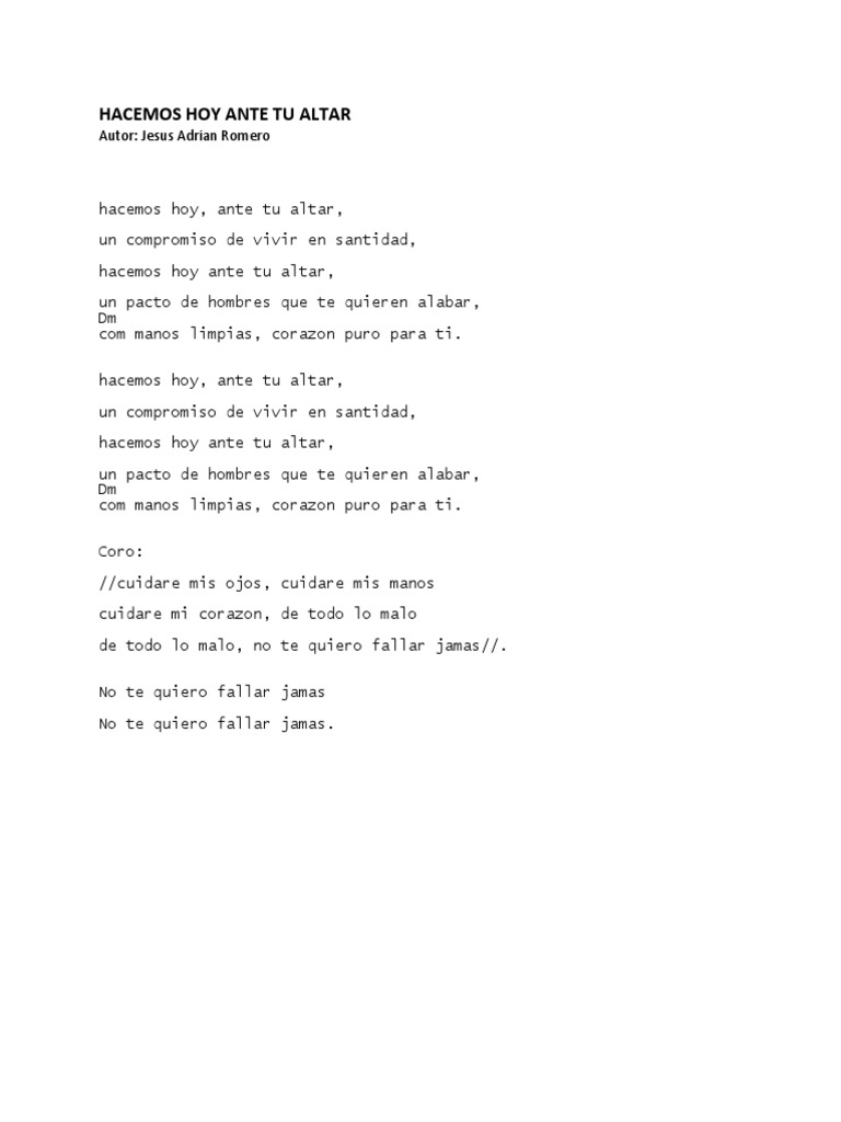 Hacemos Hoy Ante Tu Altar | PDF