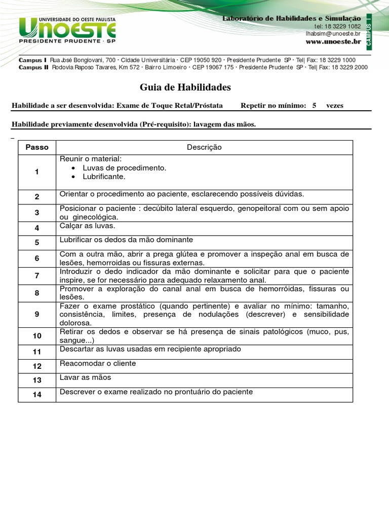 Guia Prático para Exame de Toque Retal | PDF | Hemorroida | RTT
