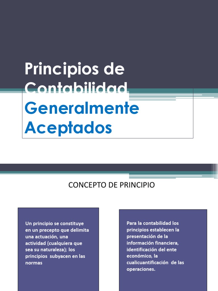 Principios de La Contabilidad Generalmente Aceptados | PDF | Devengo ...
