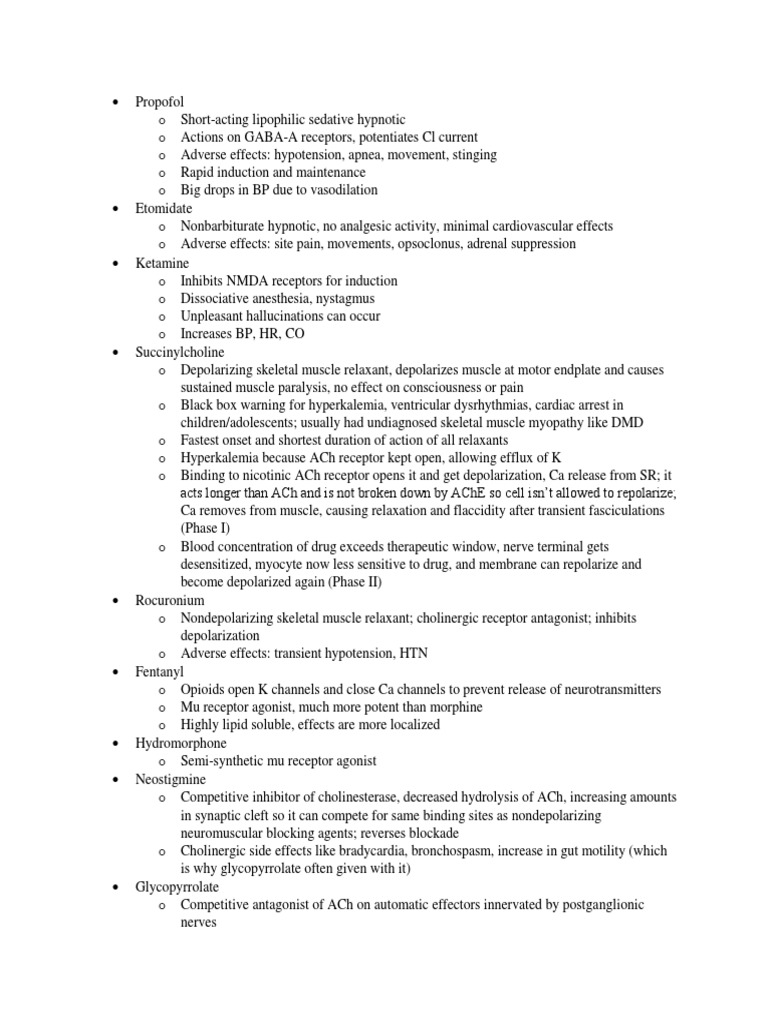 Anesthesia Notes PDF Larynx Anesthesia