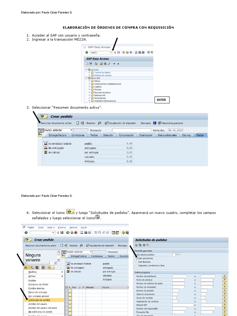 Elaboración de Órdenes de Compra en SAP | PDF | Informática y ...