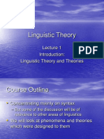 Linguistic Theory and Theories
