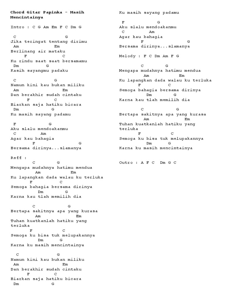 Kunci Gitar Wali Langit Dan Bumi