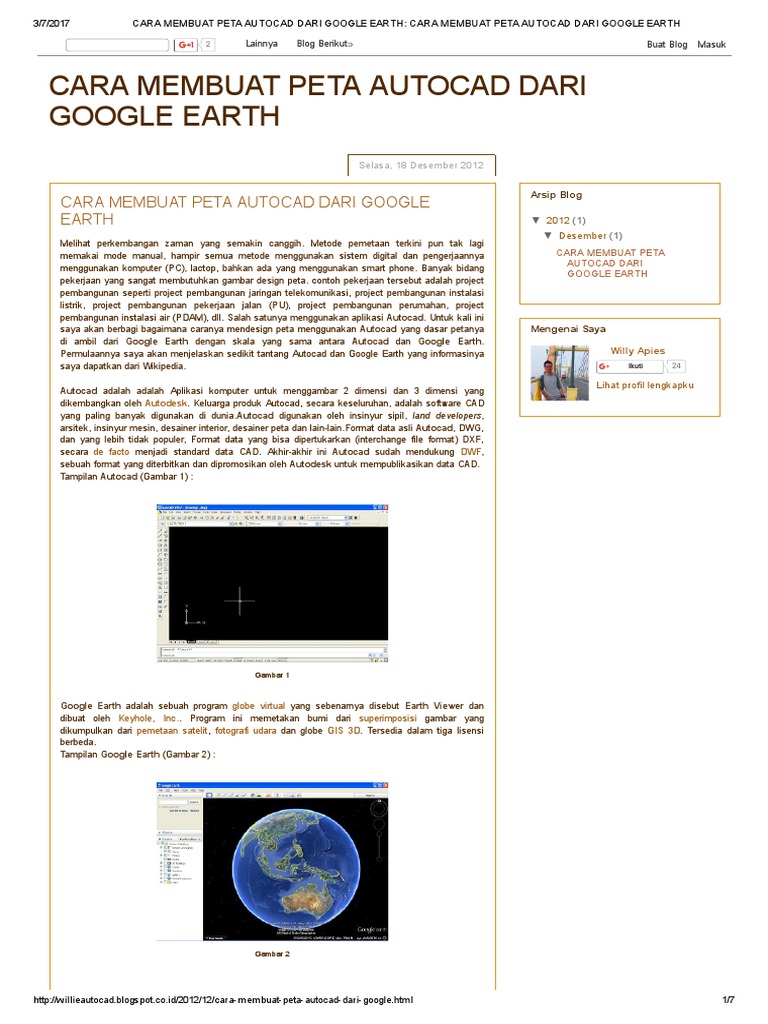 Cara Membuat Peta Autocad Dari Google Earth Cara Membuat Peta