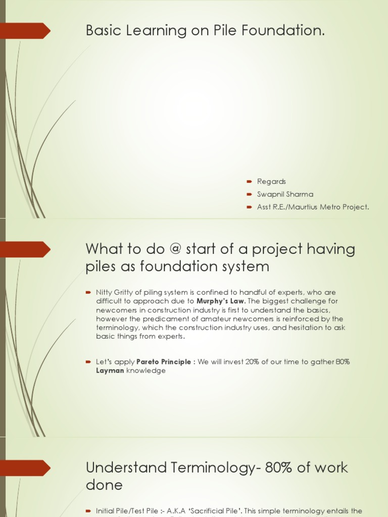 Test Pile-Initiating The Project | PDF | Structural Load | Deep Foundation