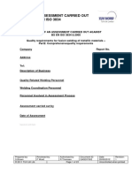 Assessment Procedure Welding Report Form