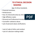 Barriers To Ethical Decision Making