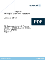 Examiners' Report/ Principal Examiner Feedback January 2012