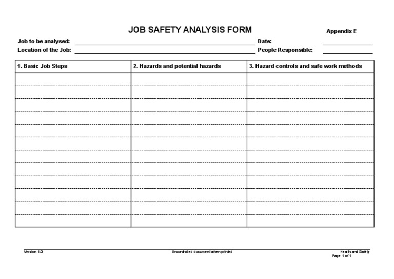 Job Safety Analysis Overview | PDF | Risk Management | Working Conditions