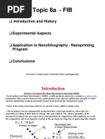 Topic 8A - Fib: Q Introduction and History Qexperimental Aspects Qapplication To Nanolithography - Nanoprinting