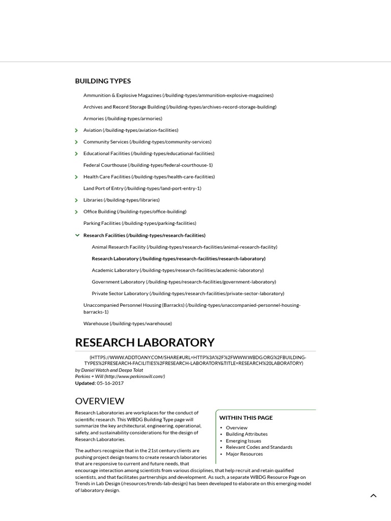Research Laboratory WBDG Whole Building Design Guide PDF
