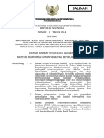 Permenkominfo - 8 - 2014 Tentang Persyaratan Teknis Alat Dan Perangkat Penyadapan Yang Sahggg