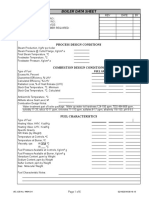 Boiler Data Sheet: Process Design Conditions