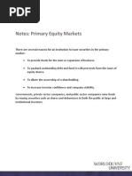 Notes-Primary Equity Markets