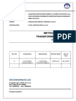 Method Statement Transformer Ref Relay Testing Work: Civil Contracting Co. LLC