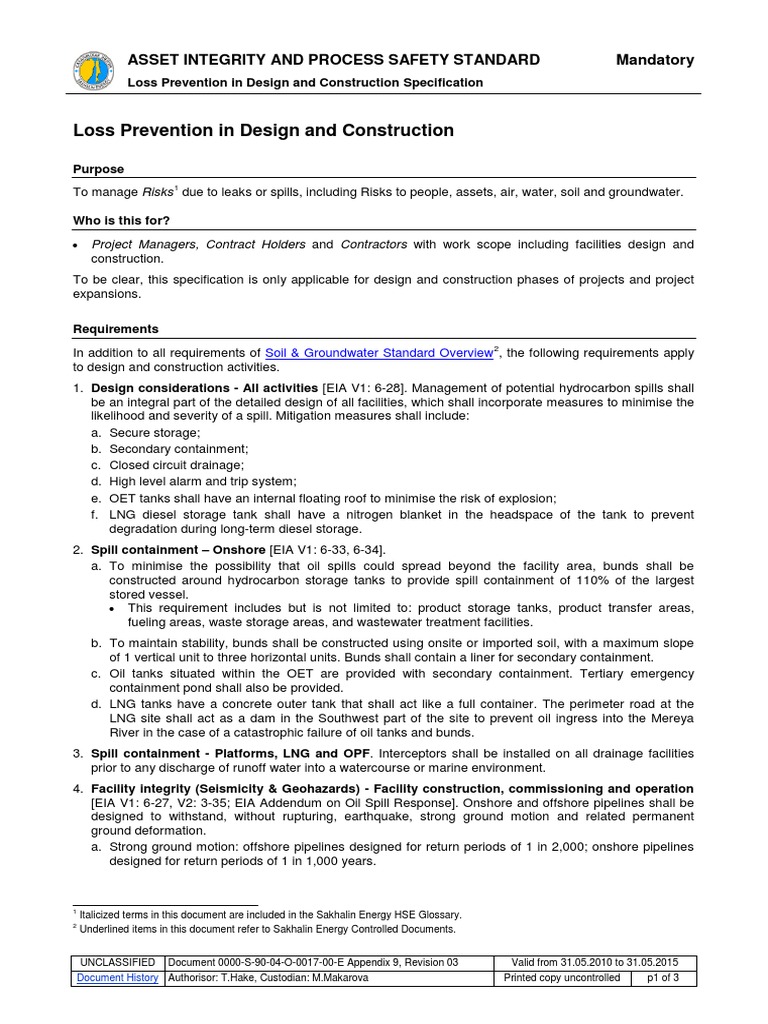 29-Asset Integrity and Process Safety Standard Appendix 9 - Loss ...