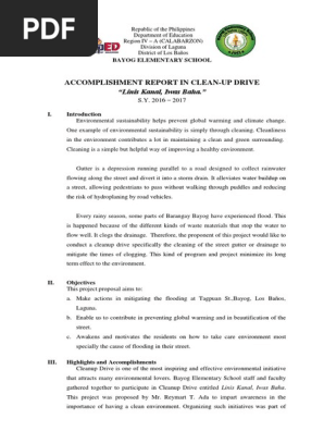 Accomplishment Report Project Proposal