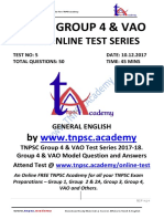 TNPSC Group 4 VAO - Test 5 - GENERAL English-Question & Answer