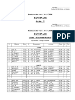 Sesiunea de Vară 2015-2016 Examinare: Secţia - Zi