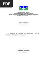 A Importância d Valorização Do Conhecimento Prévio Do Estudante Na Educação de Jovens e Adultos