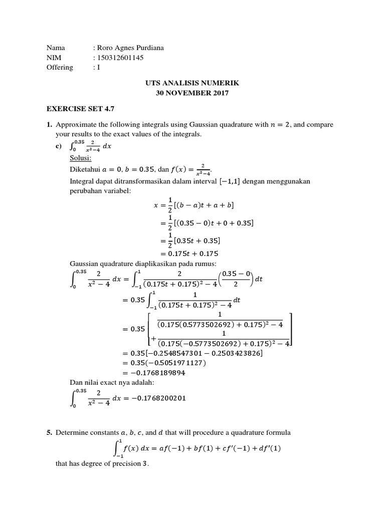 Contoh Soal Analisis Numerik