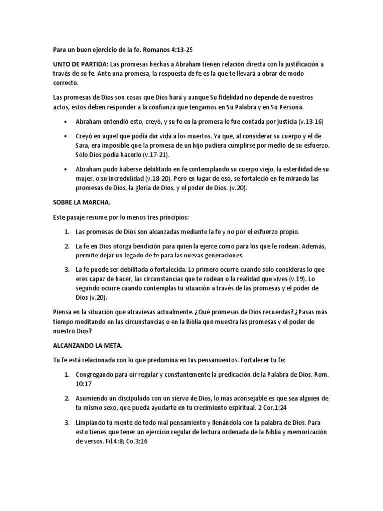 Fe y Promesas de Dios en Romanos 4 | PDF | Fe | Abrahán