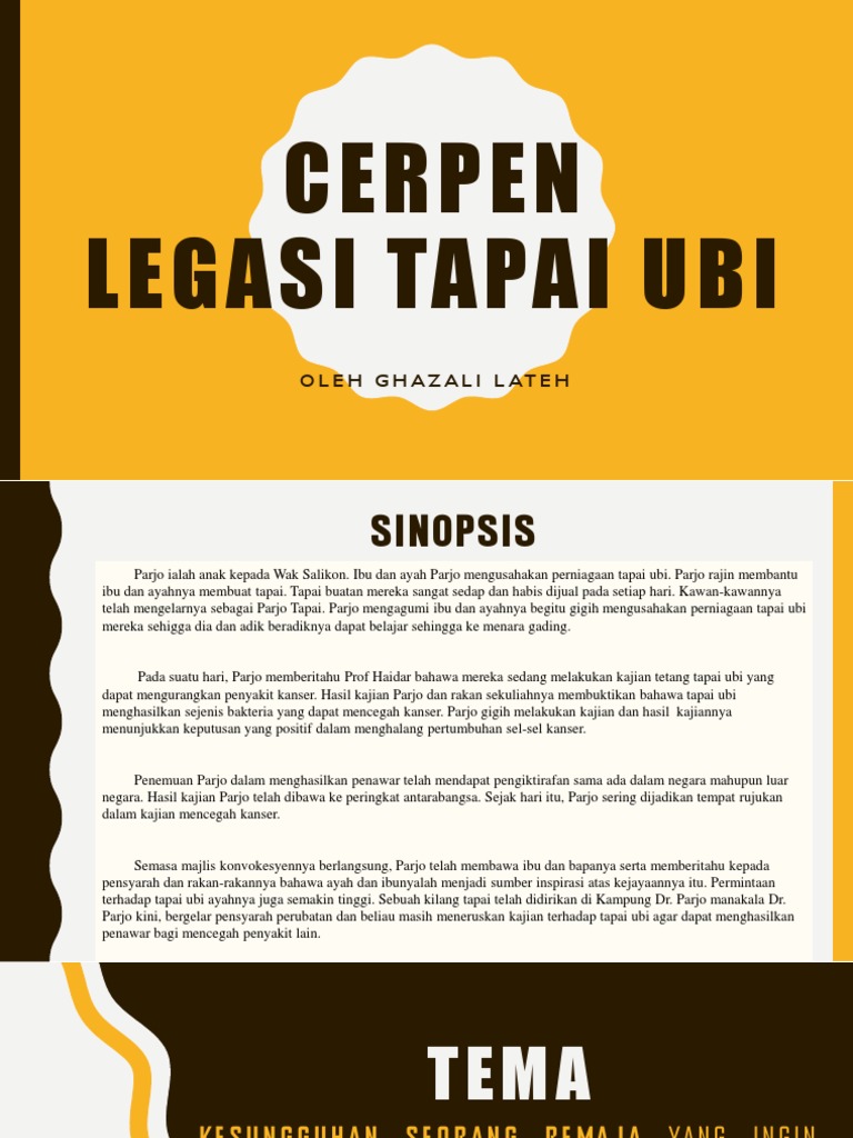 Cerpen Legasi Tapai Ubi