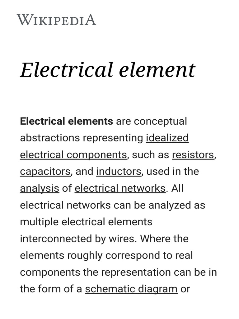 Understanding Electrical Elements | PDF | Electrical Network ...