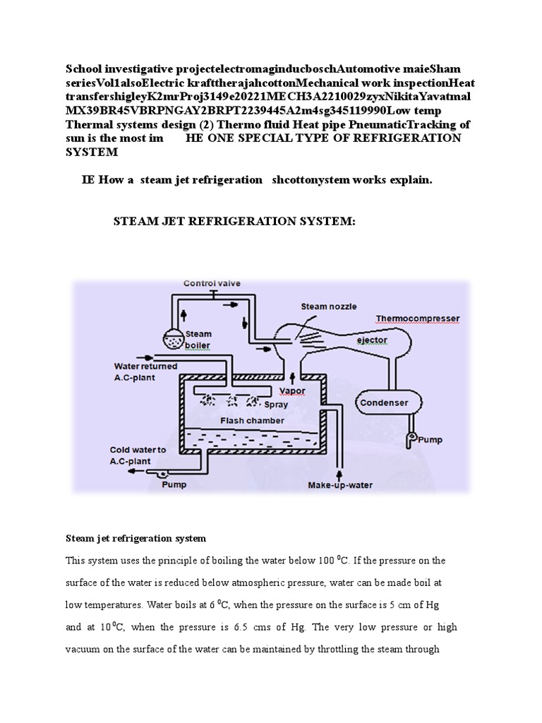 Steam Jet Refrigeration System How it Works and its Advantages and