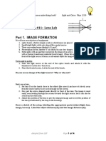 Activity #11: Lens Lab Part 1. Image Formation