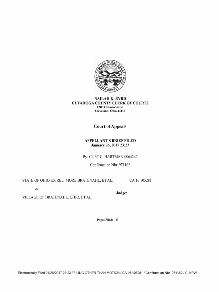 2017.1.26 Appellant's Merit Brief | PDF | Summary Judgment | Judgment (Law)