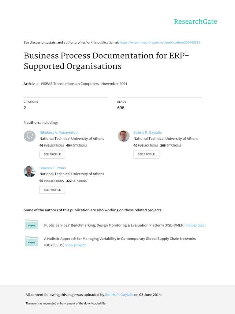ERP Business Process Documentation | PDF | Business Process ...