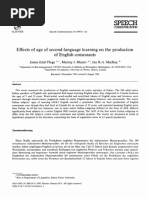 Speech: Effects of Age of Second-Language Learning On The Production of English Consonants