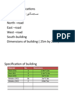 Design specifications Project name: رون لاا ا دجسم North -road East -road West -road South-building Dimensions of building (25m by 20m)