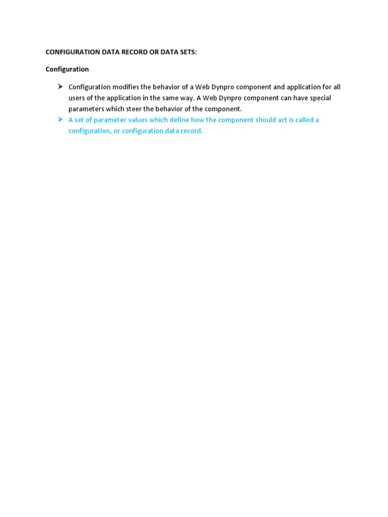 Web Dynpro Configuration Data Overview | PDF