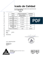 Certificado de Calidad de Sika Rep - 42079