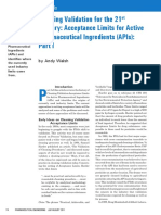 Cleaning Validation For The 21st Century - Acceptance Limits For APIs - Part I PDF