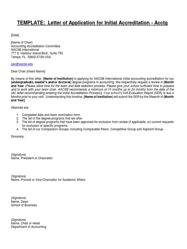 Initial Accreditation Application for Accounting | PDF | Conflict Of ...