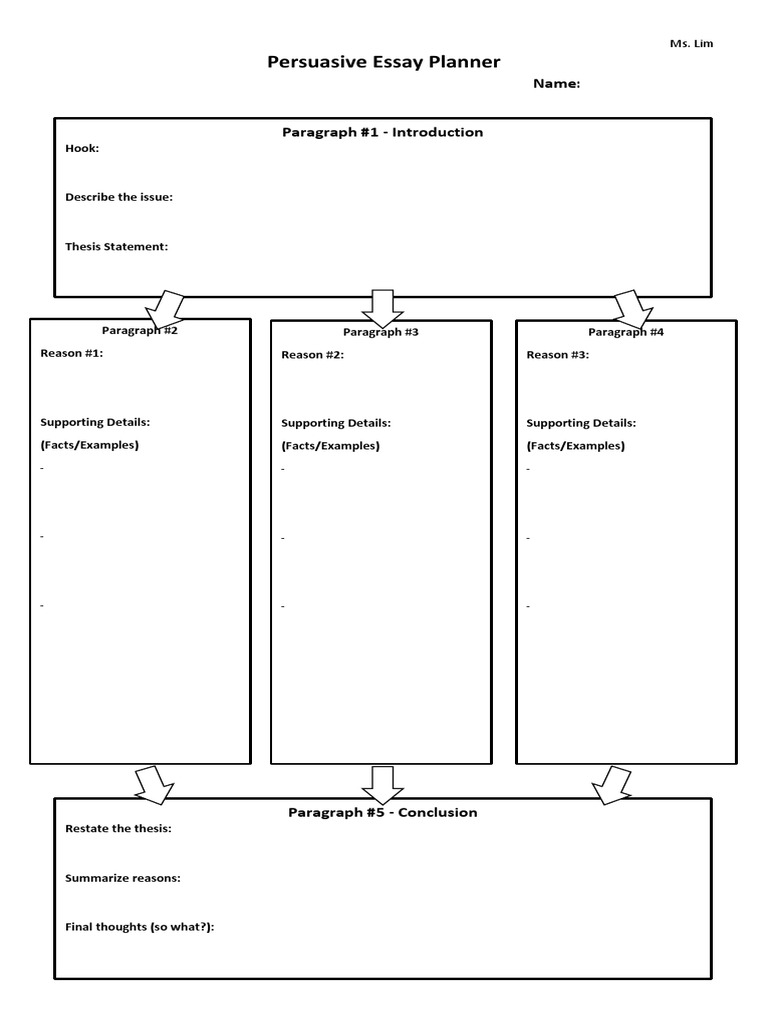 Persuasive Essay Planner | PDF