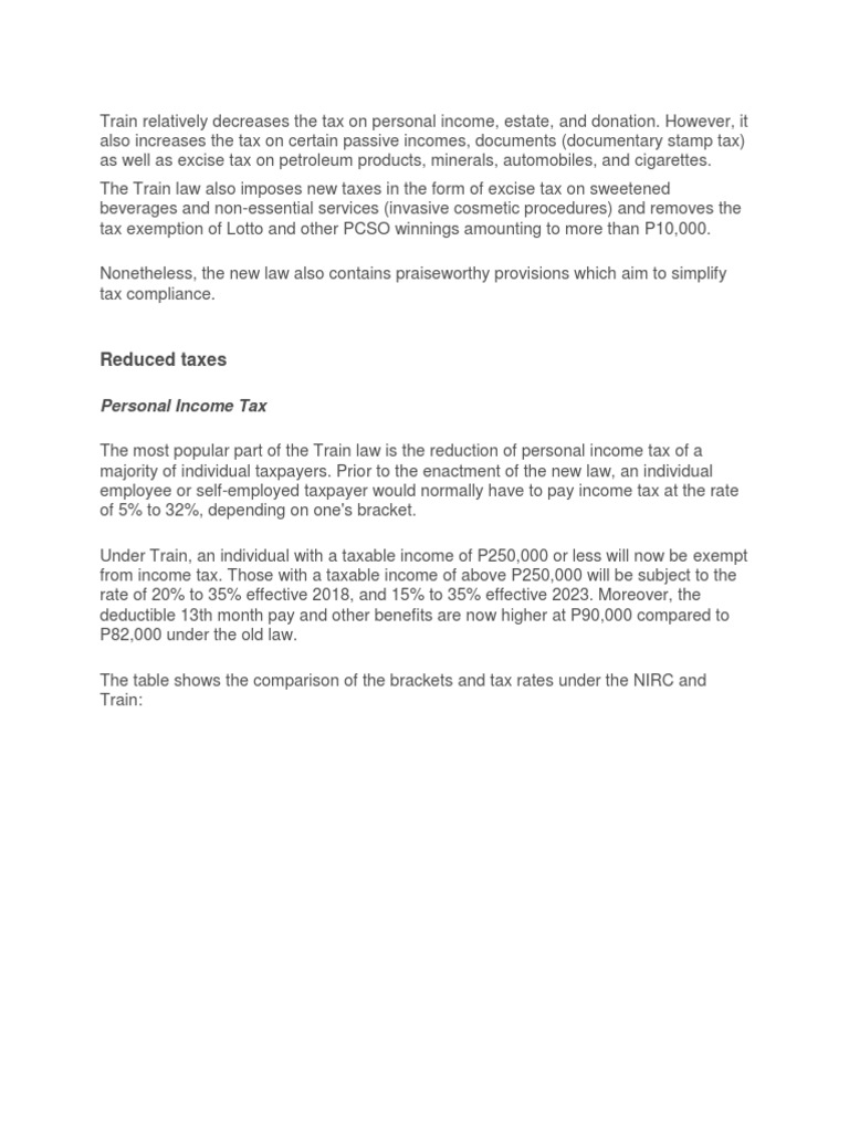 Reduced Taxes Personal Tax PDF Tax Estate Tax In