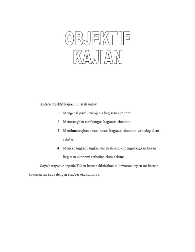 Objektif Kajian