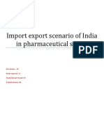 Import Export Scenario of India in Pharmaceutical