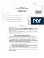 Chemistry 121 The University of British Columbia Midterm Examination II November 13, 2013