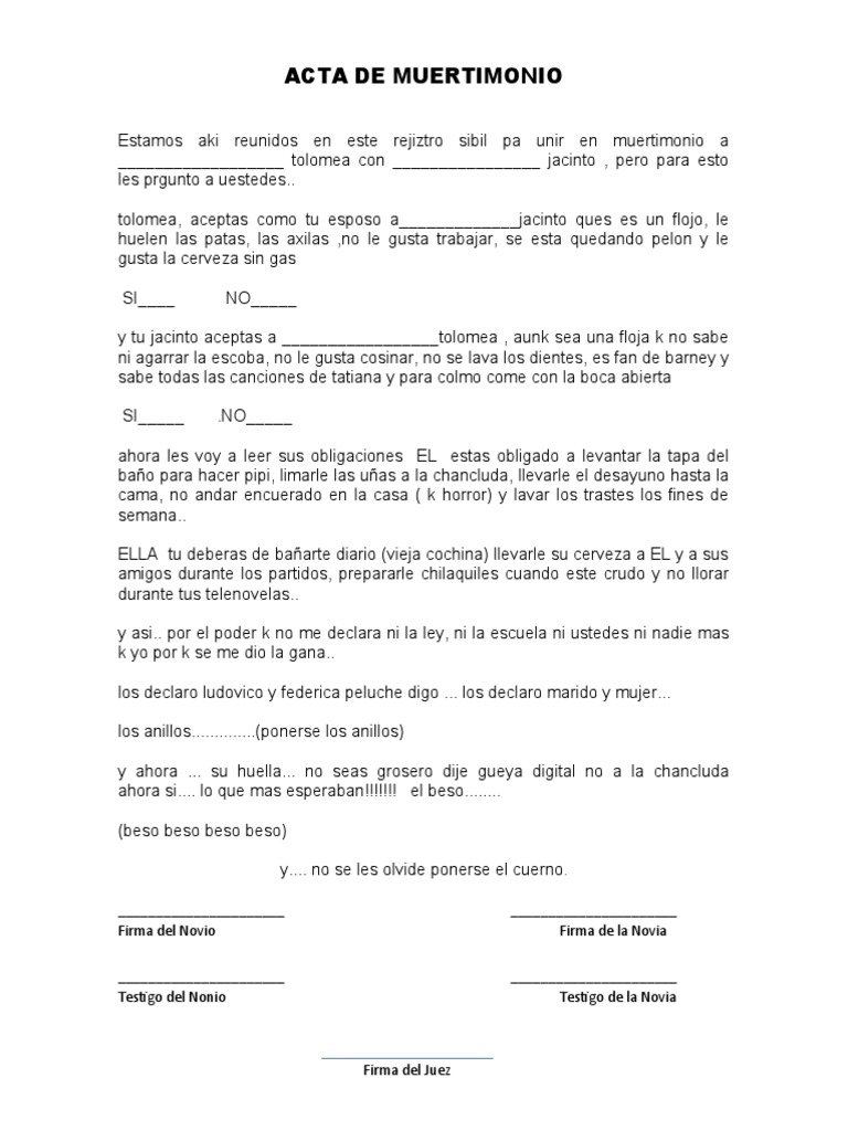 acta de matrimonio